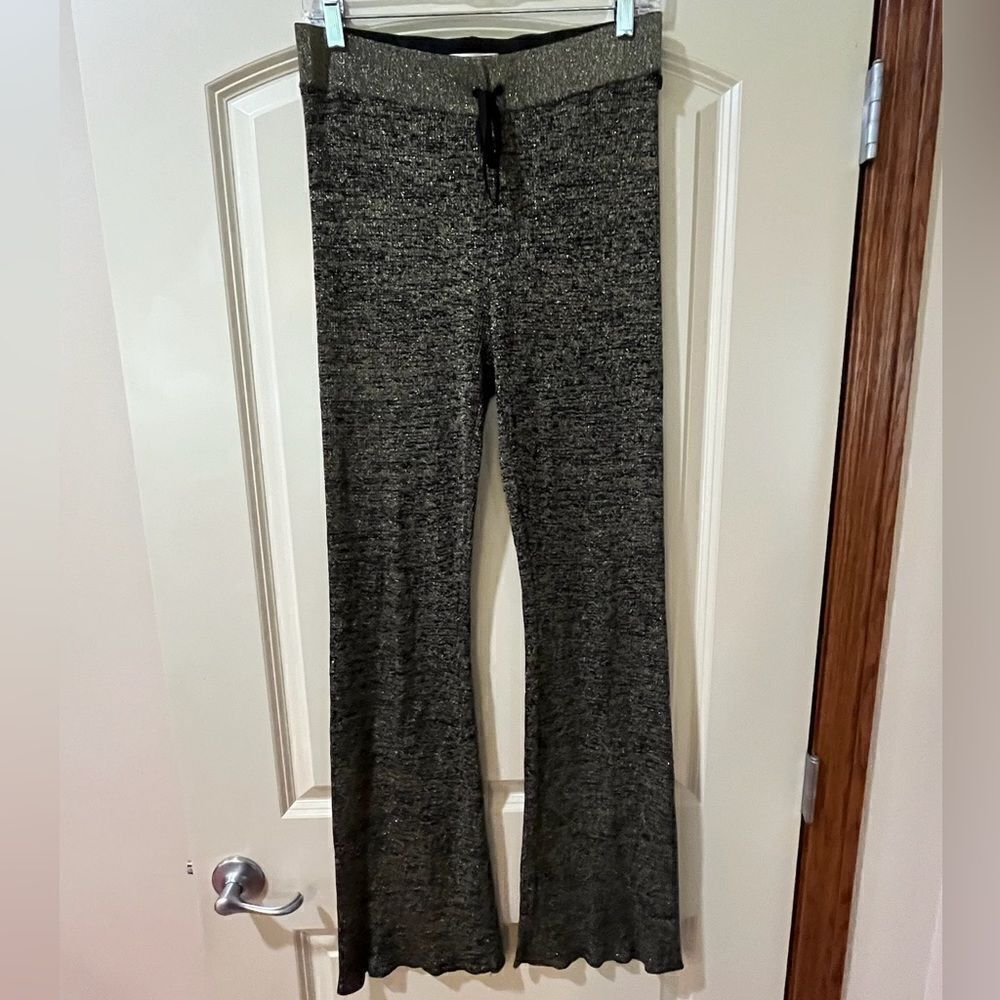 SCOTCH & SODA Metallic Flare Pants Gold Black Women’s Size Large